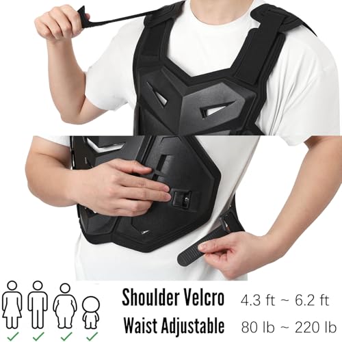 Motorcycle Armor Body Guard Vest, Street Bike Riding Off-Road Racing Cycling Skiing Motocross Adult Chest Protector - color: Black