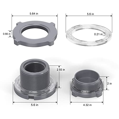 1PCS Black PVC 3'' Bulkhead Tank Connector Adapter Fitting with Plugs & Gasket for Water Tank, Rain barrels, Aquariums, Bathtubs and Sink - size: 3"(PVC) with Plugs & Gasket