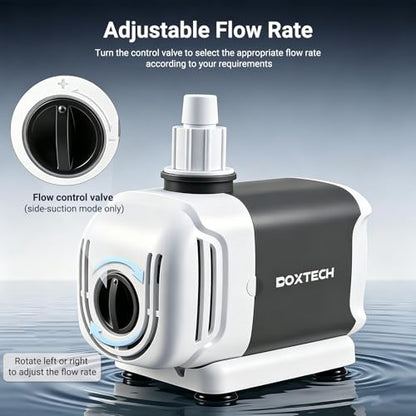 Fountain Pump, Submersible Water & Land Pump Kit - 3 Quick-Change Spray Nozzles, 396GPH Adjustable Flow for Fish Tanks, Yard Fountains, Hydroponic Systems, 25w - size: 25w