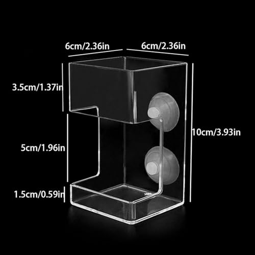 Fish Feeder Acrylic Dish Tray Fish Tank Prevent Water Turbulence Assembled Shrimp Feeder Worm Feeder Cherry Shrimp, Cuboid - color: Cuboid