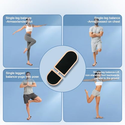 Ankle Balance Board - Premium Solid Birchwood Foot Strengthener for Stability, Sprained Ankle Recovery & Plantar Fasciitis Relief, Adjustable Axis & Sidekick Design for Athletes, Physical Therapy, & Posture Correction