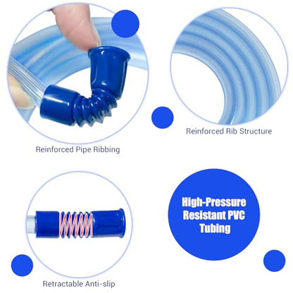 10 Pack Extended Suction Connection Tube – Flexible & Portable Hoses 80in Extra Long, Fits Various Devices Extension Hose 9mm (0.354 inches) standard interface