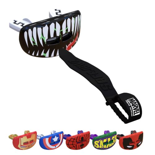 Marvel Venom Lip Guard, Football Mouth Guard with Detachable Strap - color: Venom
