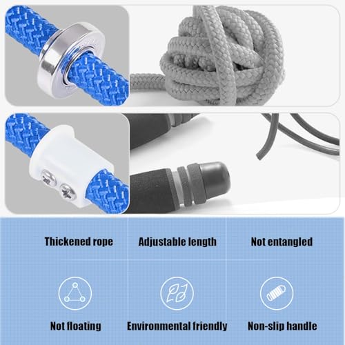 23 FT Long Jump Rope for Kids Adults,Double Dutch Jump Rope,Adjustable Skipping Ropes with High-strength Nylon Braided Rope Core,360°Rotation Not Entangled,Long Enough for 4-6 Jumpers.Blue