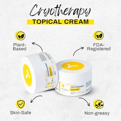 TIDL Cryotherapy Pain Relief Plant-Based Menthol Cream, 2-Pack 3 fl oz Each | Cooling Cream for Arthritis Joint Muscle Back Pain Relief Anti-Inflammatory Fast-Absorbing Full-Body Recovery - style: 6 Ounce