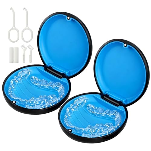 2 Pack Retainer Case, Compatible with Invisalign - Black - color: 2 Pack - Black