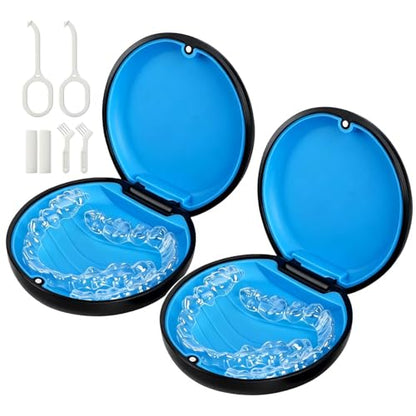 2 Pack Retainer Case, Compatible with Invisalign - Black - color: 2 Pack - Black