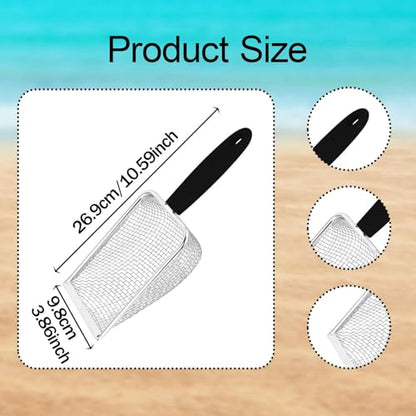 Beach Sand Scoop Shell Collecting Tool Multipurpose Picking up Shell Fast Sifting Portable Reptile Sand Scoop Litter Cleaner, Black