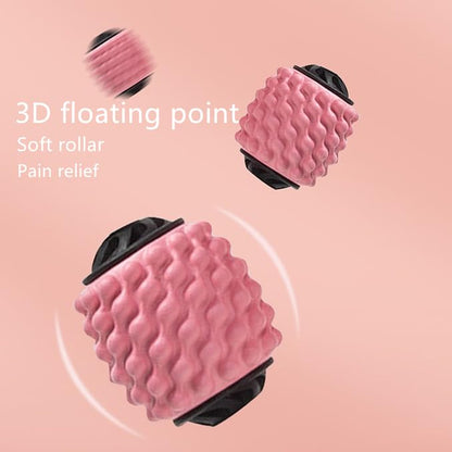4 Wheels Foam Roller Muscle Massager for Leg Neck Hand Arm,Trigger Point Muscle Relax Massager Indoor Sports Yoga Bodybuilding Equipment (Black) - color: Black