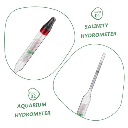 DECHOUS 1set Aquarium Hydrometer Salinometer Kit with Measuring Cylinder for Accurate Salt Density Testing Fish Tanks and Aquariums