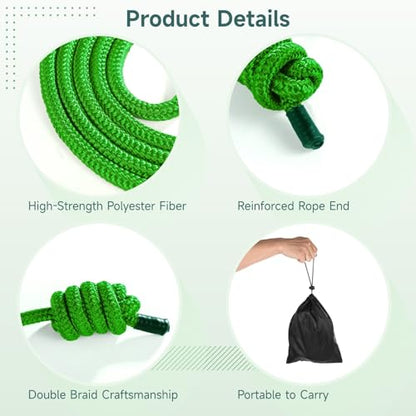 2 PCS Flow Exercise Ropes, 9 Feet Double Braid Workout Rope with Portable Bag, Cardio Weighted Jump Rope for Freestyle Skipping, Flow Fitness Rope for Men Women, Indoor Outdoor Exercise, Gym Training