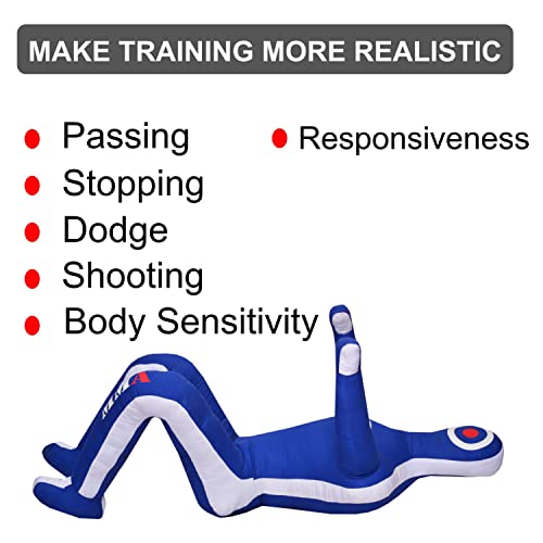 Kids Grappling Standing Dummy - Unfilled – Wrestling, Jiu-Jitsu, MMA Training Dummy with Moveable Arms and Legs – Durable Polyester Fabric - color: Blue-Sit, size: 6 ft-72 Inch