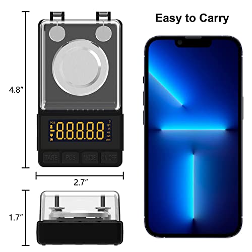 Digital Milligram Scale 50g/0.001g, Compact Mg Scale with 20g Calibration Weight and Accessories, Black Powder Scale for Reloading - color: Black