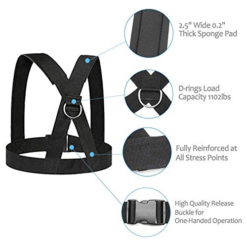 Sled Harness, Adjustable Speed Tire Pulling Belt for Working Out | Strength and Agility Training Equipment, Physical Training Rope Football Exercise Set for Outdoor Indoor Men and Women - size: 6.6FT