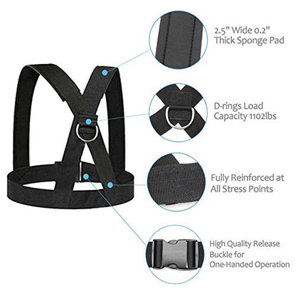 Sled Harness, Adjustable Speed Tire Pulling Belt for Working Out | Strength and Agility Training Equipment, Physical Training Rope Football Exercise Set for Outdoor Indoor Men and Women - size: 6.6FT