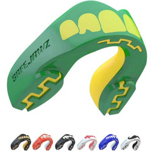 SAFEJAWZ Ogre Mouth Guard, Youth Dual Layer Mouthguard with Case - color: Ogre, size: Junior (<11)