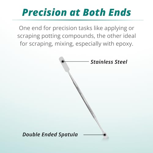 Excelta Double-Ended Spatula, Stainless Steel, Versatile Tool for Potting, Scraping, and Mixing Epoxy, 7 Inches, Intermediate