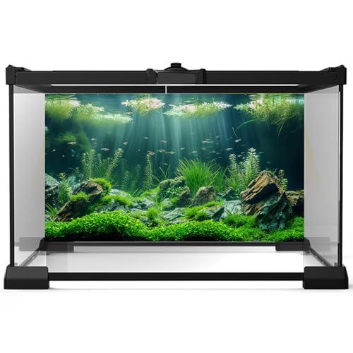 Aquarium Background Underwater Grass Leaves with Stone Aquarium Backdrop Vivid and Fresh Green Aquatic Plant Stone River Bed and Lake Fish Tank Background Decor Vinyl 30x18in