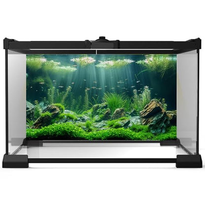 Aquarium Background Underwater Grass Leaves with Stone Aquarium Backdrop Vivid and Fresh Green Aquatic Plant Stone River Bed and Lake Fish Tank Background Decor Vinyl 30x18in