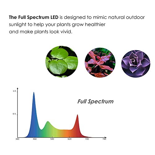 2 in 1 Full Spectrum Clip-On Aquarium Plant Grow Light, Freestanding Freshwater Fish Tank LED Light, 5Watts