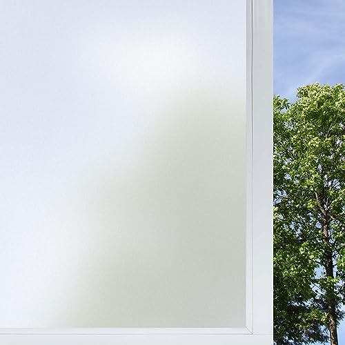 Frosted Glass Window Film,17.3x236.2 Inches Privacy Film Anti Uv, Frosted Window Privacy Film Non Adhesive, Window Film Privacy for Bathroom Home and Office