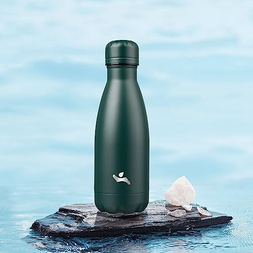 Konokyo 12 oz Insulated Stainless Steel Water Bottle, Army Green - color: Army Green, size: 12 Ounces