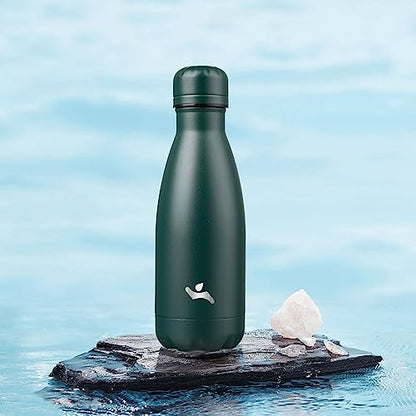 Konokyo 12 oz Insulated Stainless Steel Water Bottle, Army Green - color: Army Green, size: 12 Ounces
