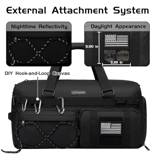 Gym Bag Water-Resistant Sports Duffel,Portable Lightweight Gym Bag,Sports Duffel Bags for Women&Men for Camp, Fitness, and Short Tours, Dance - The Red Flag area allows for DIY