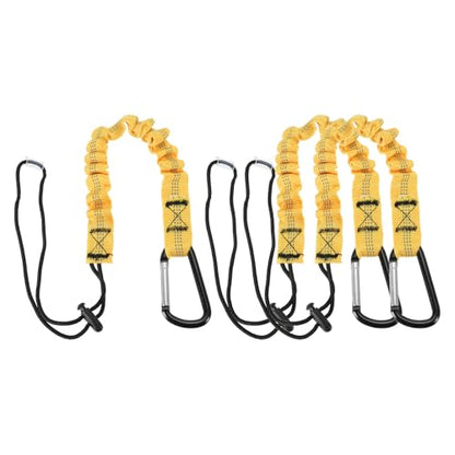 MECCANIXITY Retractable Tool Lanyard 2ft with Single Aluminum Buckle and Adjustable Loop End, Maximum Weight Limit 10KG / 22lb, Safety Fall Protection Tools Leash, Yellow 3 Pack - color: Yellow, size: 2ft