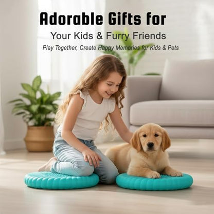Wobble Cushion Core Balance Disc, Wiggle Seat with Inflation Pump - color: 1Turquoise