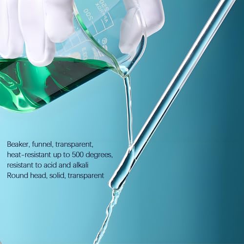 TISMART Glass Beaker with Handle, 1PCS Measuring Cup, BORO 3.3 Corrosion-resistant, for Anti-oxidation, Heat for Lab, Teaching, Craft, Cooking, DIY, Liquid, Science (500ml/16.91oz)