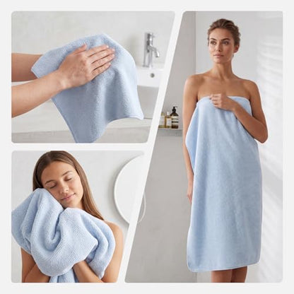 REDKISS Ultra Soft 6 Piece Towel Set, Premium Towels for Bathroom, Highly Absorbent, Quick Dry, Lightweight Bath Towels Set Collection, Includes 2 Bath Towels, 2 Hand Towels, 2 Washcloths, Light Blue - color: Light Blue