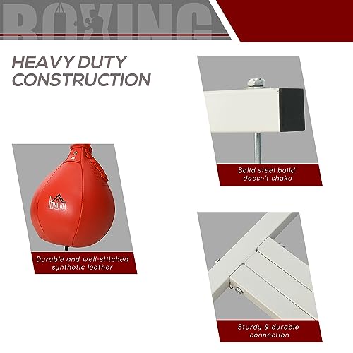 2 in 1 Punching Bag Stand, Adjustable Height Heavy Bag Stand with Weighted Base and Speed Bag, Freestanding for Home Gym