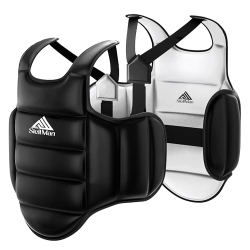 Reversible Boxing Body Protector Chest Guard for MMA, Muay Thai & Taekwondo, Adjustable Sparring Training Vest - size: Large-X-Large