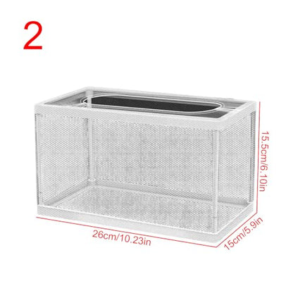 1 Transparent Floating Aquarium Breeding Box Adjustable Isolation Net Easy Setup Nursery Enclosure for Fry Fish Aquariums Breeding Box Floating Isolation