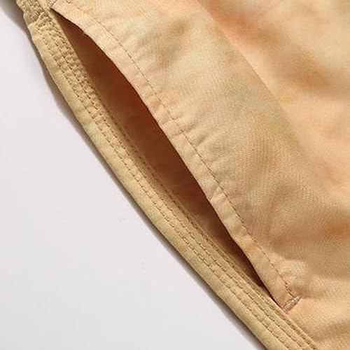Ctreela Men's Funny Dog 3D Graphic Yellow Loose Fit Summer Beach Shorts - color: Khaki, size: X-Large