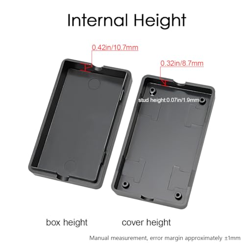 5Pcs ABS Plastic Electrical Project Case Power Junction Box, Project Box Black 2.4 x 1.4 x 0.7 inch (60 x 36 x 17 mm) - size: 2.4" x 1.4" x 0.7"(5pc)