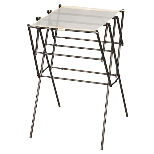 Household Essentials 5175 Collapsible Expandable Metal Clothes Drying Rack, Antique Bronze, STORAGE - color: Bronze