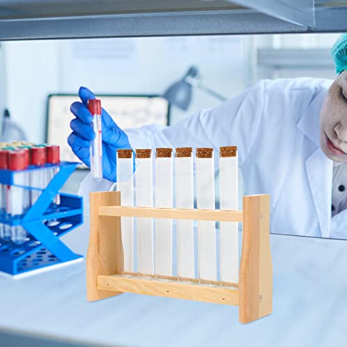 Beaupretty Test Tube Stand Wooden Rack for Perfume Essential Oil Compact Design for