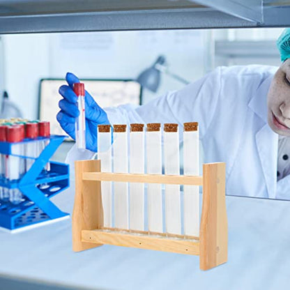 Beaupretty Test Tube Stand Wooden Rack for Perfume Essential Oil Compact Design for