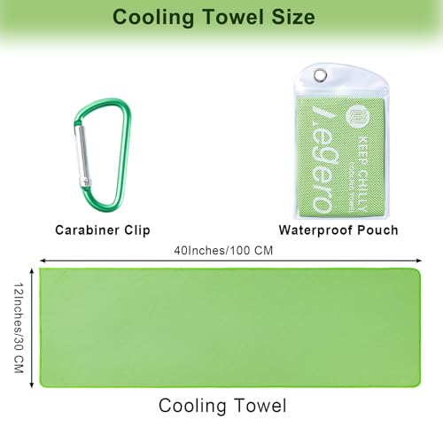 4Pack Cooling Towel 40"x12" Cooling Neck Wraps,Soft Breathable ChillyTowel | IceTowel, Microfiber Towels for Yoga, RunninGym, Camping, Fitness, Workout & More Activities - color: Light Blue/Green/Pink/Grey