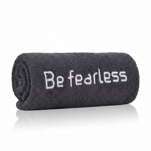 Newwiee Microfiber Gym Towels for Exercise Fitness Bulk 32 x 16 Inch Soft Quick-Drying Sweat Absorbent Yoga Towel for Women Men Be Fearless Sport Towel for Cycling, Swimming, Workout, Camping(36 Pcs)