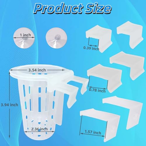 2 Pack Upgraded Aquarium Plant Holder, Large Fish Tank Plant Holder with Suction Cup and 3 Size Hooks for Different Tank Thickness
