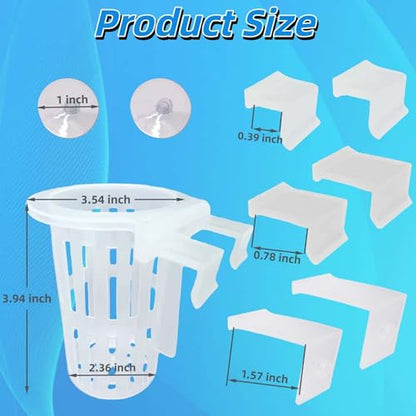 2 Pack Upgraded Aquarium Plant Holder, Large Fish Tank Plant Holder with Suction Cup and 3 Size Hooks for Different Tank Thickness