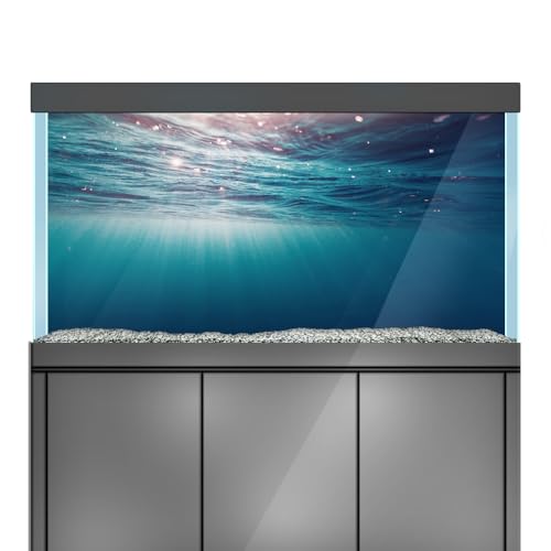 Aquarium Background Stickers - Water, Light, Blue - Fish Tank Reptile Terrarium Decor Poster (120 x 60 cm / (47.2 x 23.6 inches)) - size: 120 x 60 cm / (47.2 x 23.6 inches)