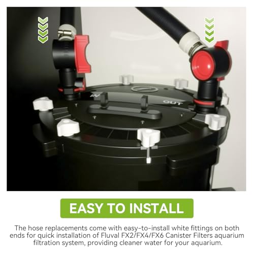 A20236 Ribbed Hosing Replacement for Fluval FX2/FX4/FX6 Canister Filters (A214, A218 and A219), Aquarium Filter Replacement Part, 13.25FT, Easy to Replace