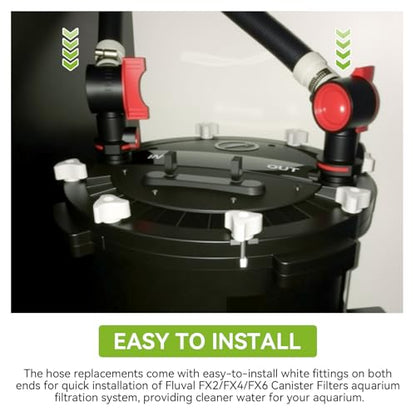 A20236 Ribbed Hosing Replacement for Fluval FX2/FX4/FX6 Canister Filters (A214, A218 and A219), Aquarium Filter Replacement Part, 13.25FT, Easy to Replace