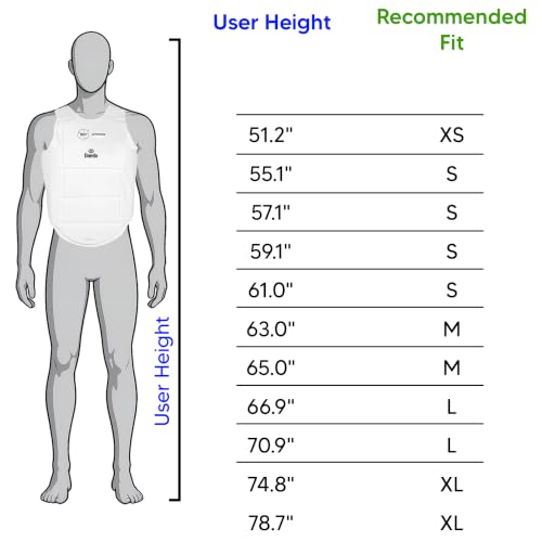 Chest Protector WKF Approved – Martial Arts Body Shield for Karate Taekwondo – Padded Sparring Training Gear - size: Medium