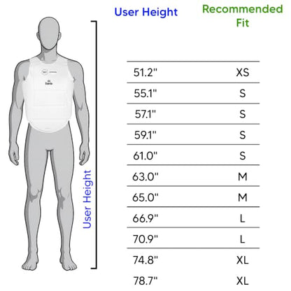 Chest Protector WKF Approved – Martial Arts Body Shield for Karate Taekwondo – Padded Sparring Training Gear - size: Medium