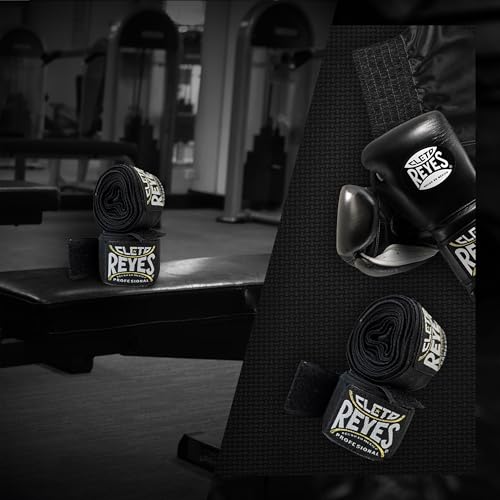 CLETO REYES Compression Hand Wraps for Boxing Gloves, Stretchy Breathable, MMA, Kickboxing, Muay Thai, Black - size: Pack of 2